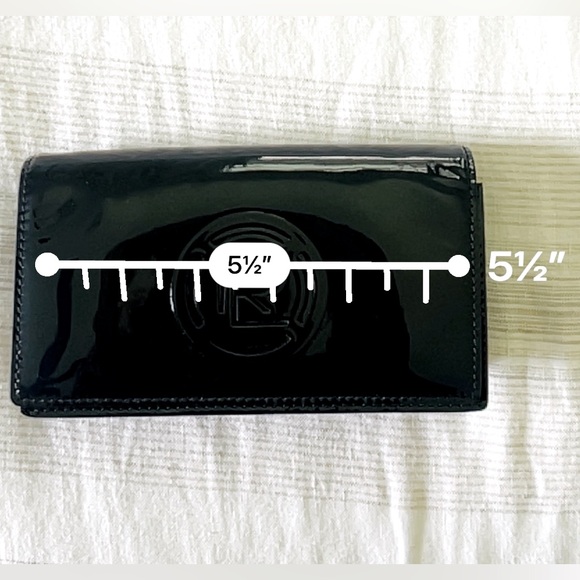 Ralph Lauren collection black patent leather small purse with silver chain - Picture 13 of 16